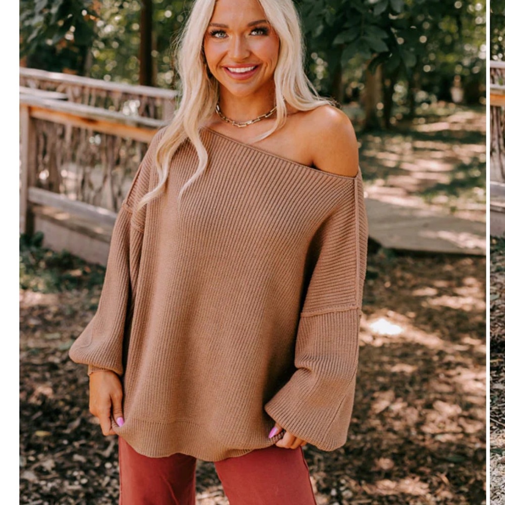 SWEET MATCH KNIT SWEATER IN ICED LATTE